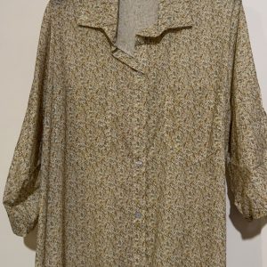 CHEMISE JAUNE MANCHE 3/4 PETITS MOTIFS