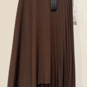 JUPE PLISSEE MARRON RABAT