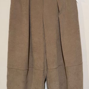 PANTALON A PINCE VELOURS LISSE TAUPE